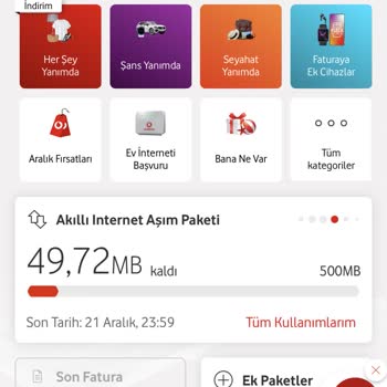 Vodafone Hediye İnternet Varken Aşım Paketi Tanımlandı