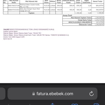 ebebek Fazla Ödeme Alınması