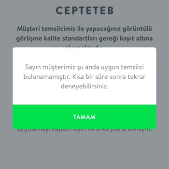 CepteTeb Yeni Müşteri Görüntülü Görüşme Sorunu