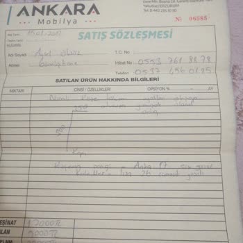 Ankara Mobilya (Erzurum) Aldığım Üründe Defo Var