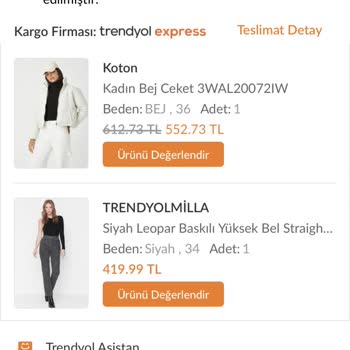 Trendyol Teslim Alınmış Ürün