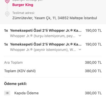 Yemeksepeti Siparişin Bir Saat Sonra İptal Edilmesi