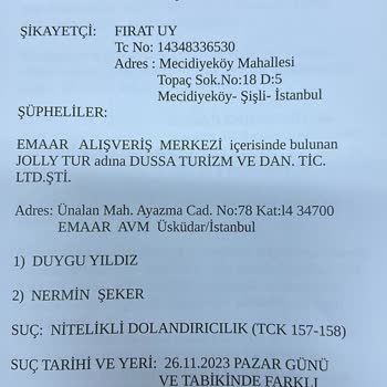 Jolly Tur Emaar AVM Jolly Turizm'de Yaşanan Mağduriyet