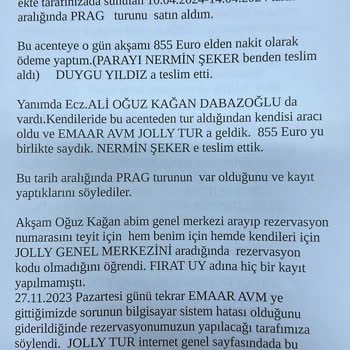 Jolly Tur Emaar AVM Jolly Turizm'de Yaşanan Mağduriyet
