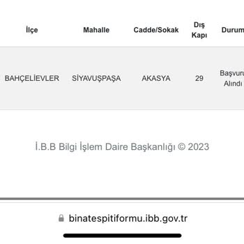 İBB - İstanbul Büyükşehir Belediyesi Bahçelievler'deki Binanın Tespit Başvurusu Sürecinde Yaşanan Gecikme