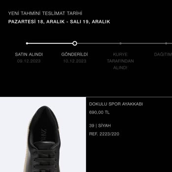 Zara Kayıp Kargo Ve İade Edilemeyen Sipariş Ücreti