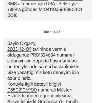 Gratis Ürün Eksiği Ve İade İstemeleri