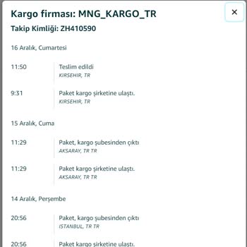 MNG Kargo Teslim Etmediği Kargomu Teslim Edildi Gösteriyor.