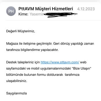 Epttavm Teslim Edilmeyen Sipariş