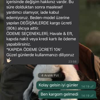 Vovo Bey Ürün İade Talebinin Alınmaması