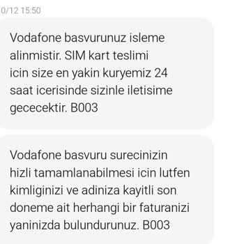 Vodafone Sim Kart Teslim Edilmiyor