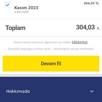 Turkcell Fazla Fatura Tutarı