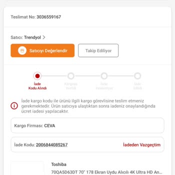 Trend Pişmanlık (Trendyol) Ve Ceva Oyalama Sorunu