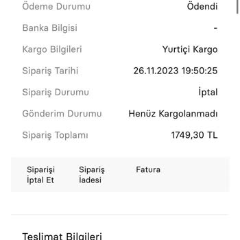 Sneaks Up Siparişi Teslim Etmedi.