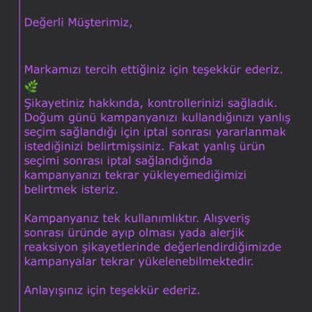 Yves Rocher'in Basit Bir Konuda Yardımcı Olmaması