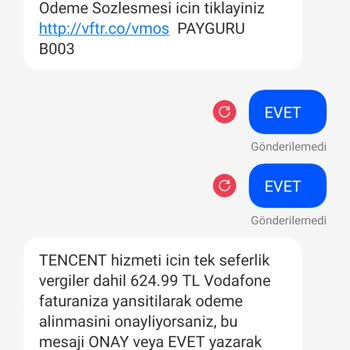 Vodafone Onaysız Satın Alma