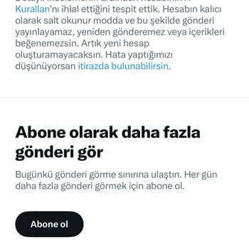 Twitter Tarafından Hesabımın Kalıcı Olarak Askıya Alınması