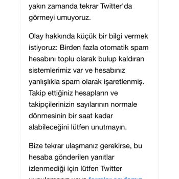 Twitter Tarafından Hesabımın Kalıcı Olarak Askıya Alınması