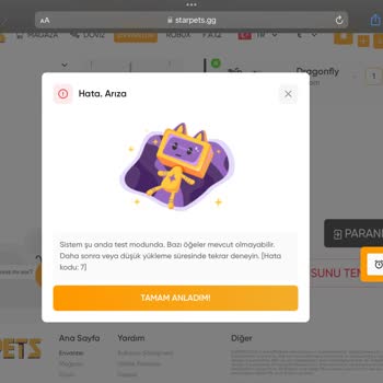 Starpets Test Modu Yüzünden Petlerimi Çekemiyorum