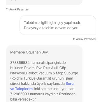 Hepsiburada-Teknik Servis İşlemleri Sonrası Ürünüm Eksik Teslim Edildi