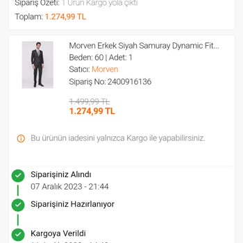 FLO Ayakkabı Teslim Edilmeyen Takım Elbise FLO Şirketinden Aldığım Takım Elbise