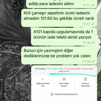 A101 Kapıda Para İadem Yapılmadı