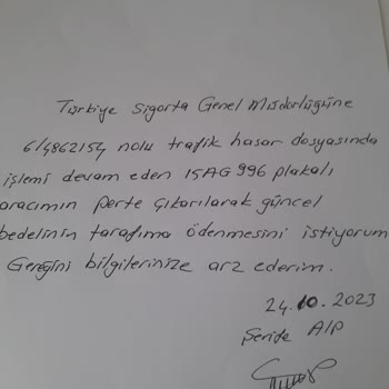 Türkiye Sigorta Sigorta Şirketi Perte Çıkarılması Gereken Aracı Tamir Etmekte İnatçı