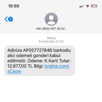 PTT Kargo Sorumlu Olmadığım Mesaj