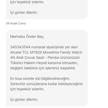 Hepsiburda.com Alcatel Mt40x Tüketici Hakem Heyeti Kararı Uygulanmıyor