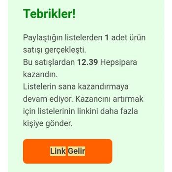 Hepsiburada Link Geliri Yatırmıyor