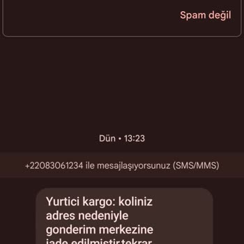 Kargo Adına Gönderilen Mesajlar