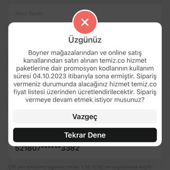 Temiz.co Boyner Üzerinden Satın Aldığım Promosyon Kodu Kullandırtmıyor