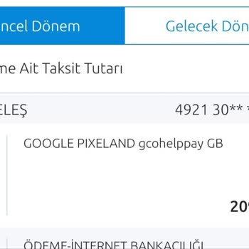 Yapı Kredi Bankası Google Pixeland GO Helppay GB