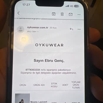 Oyku Wear Satın Aldığım Ürünün Elime Ulaşmaması