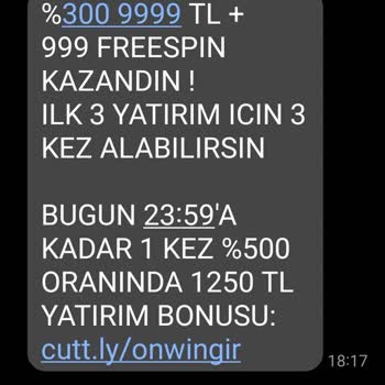Onwin'den Gelen Reklam Mesajları