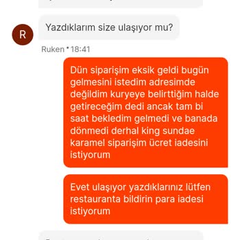 Burger King Eksik Sipariş, Para İadesi, İhmalsizlik