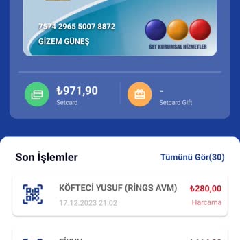 Köfteci Yusuf'un Setcard Özellikle Geç Sipariş Getiriyor