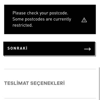 Adidas Online Ödeme Posta Kodu Hatası