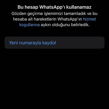 WhatsApp Hesap Erişim Engeli