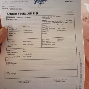 Yurtiçi Kargo Kayıp Kargo 60BİN Tl