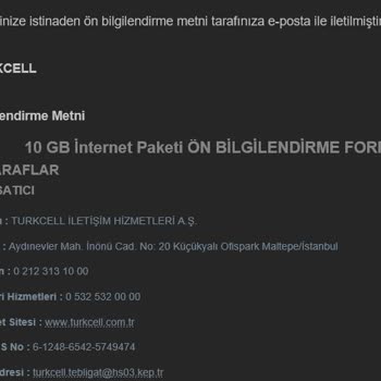 Turkcell Başka Kişilerin İşleminde Benim Mailimi Kullanıyor