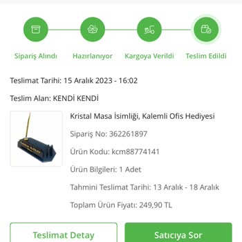 ÇiçekSepeti Woosen Ürünüm Teslim Edildi Gözüküyor Ama Edilmedi