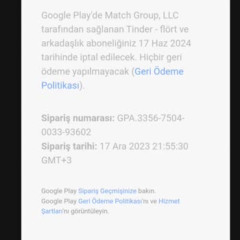 Tinder Üyelik İptali Ve Para İadesi