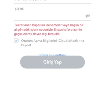Snapchat E Giriş Yapamıyorum