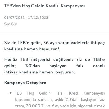 CepteTeb Faizsiz Kredi