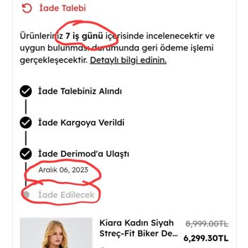 Derimod Yasal Süre Geçtiği Halde İademi Yapmıyor