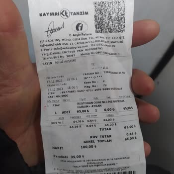 Kayseri Tanzim Dürüm Zehirledi Ve Şikayetçiyim