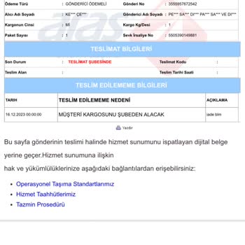 Aras Kargo Kargomu Dağıtıma Çıkarmıyor