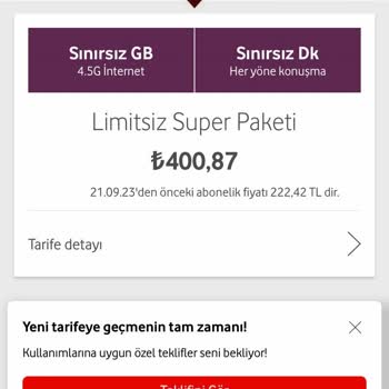Vodafone Zorla Tarife Değişikliği!