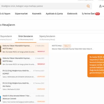 Trendyol Müşteri Hizmetleri Ve Sürat Kargo Hizmet Kalitesizliği